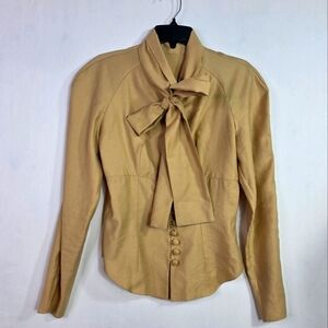 Lado Bokuchava bodycon button down tie front long sleeves Blouse